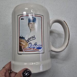 Vtg Texas Rangers Nolan Ryan Tops Sports Nostalgia Mug Coffee Cup Made In USA